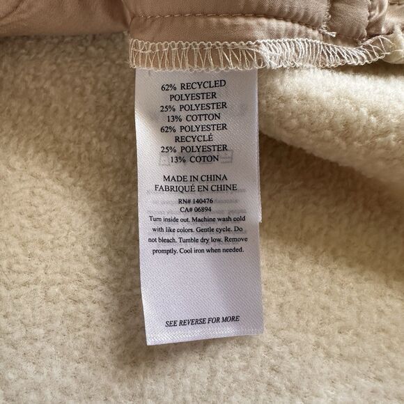 Faherty Cobble Hill Popover Sherpa Fleece Neutral Quarter Zip SMALL Jacket - Picture 7 of 8